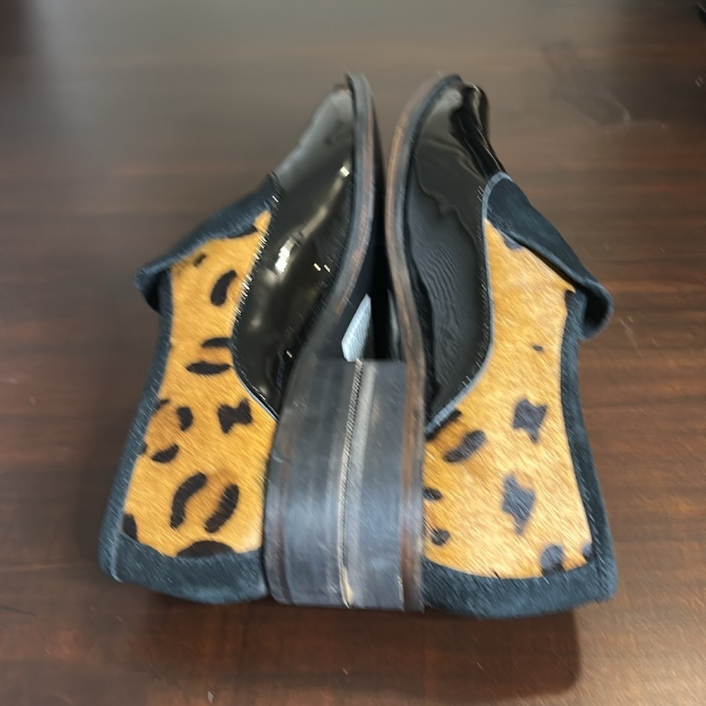 Free People Brady Slip On Patent/Leopard Pony Hair Loafer Shoes EU 39 - Picture 11 of 15